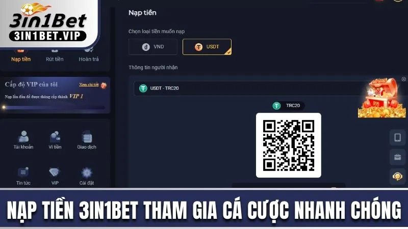 Nạp Tiền 3in1bet - Chuyển Vốn Thành Công Cá Cược Liền Tay 2 Cách chuyển vốn bằng tiền USDT